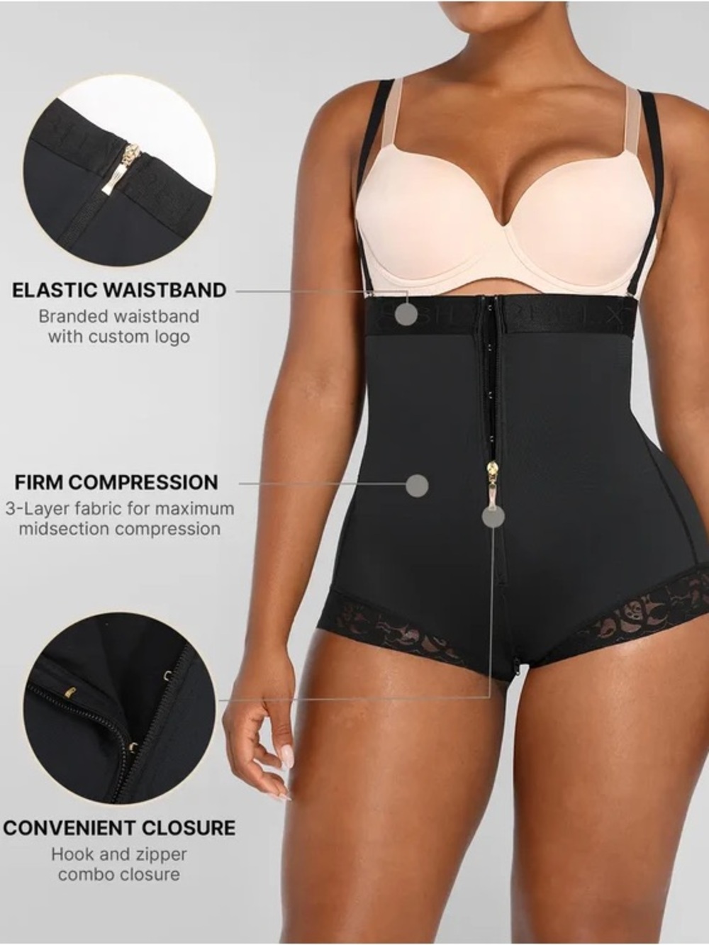 {XXL} Shapellx Boot Yeah AirSlim Open Bust Shaping Brief